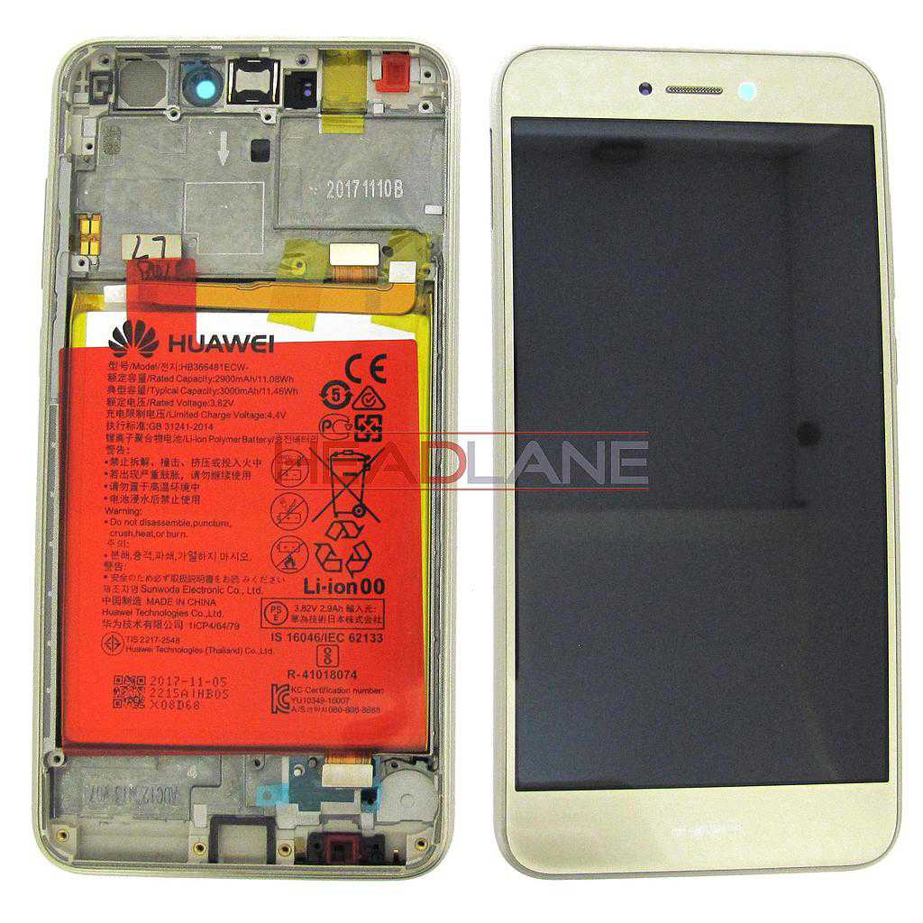 Huawei P8 Lite (2017) LCD Display / Screen + Touch + Battery Assembly - Gold
