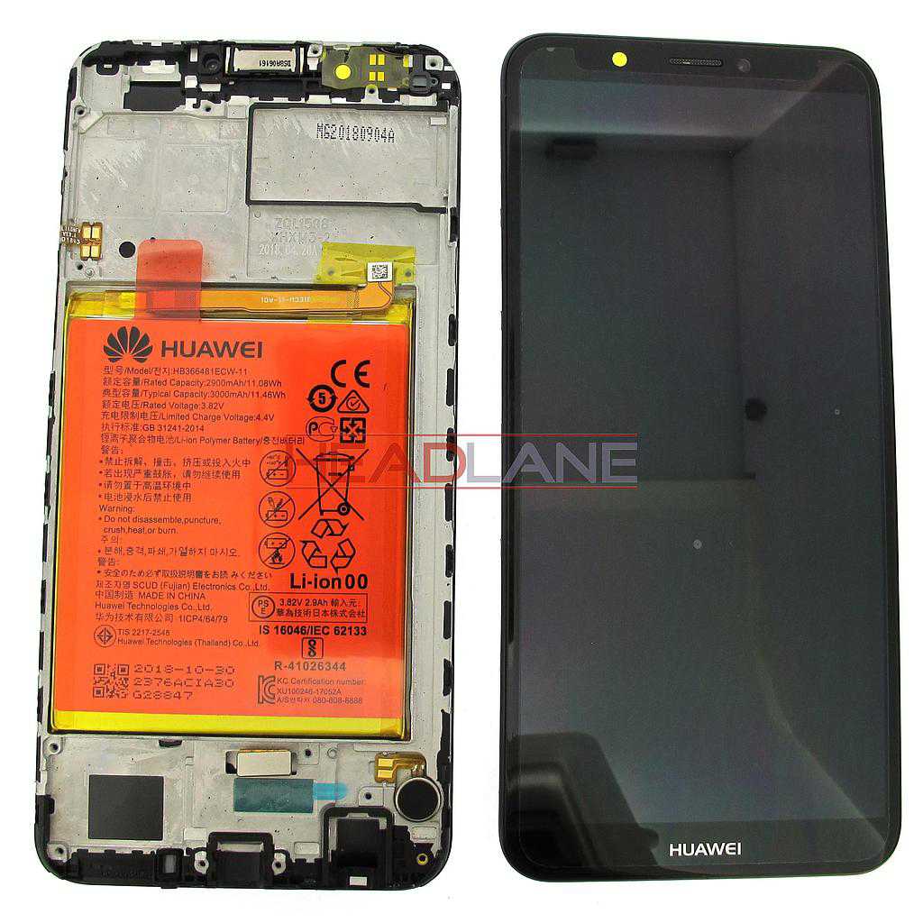 Huawei Y7 (2018) LCD Display / Screen + Touch + Battery Assembly - Black