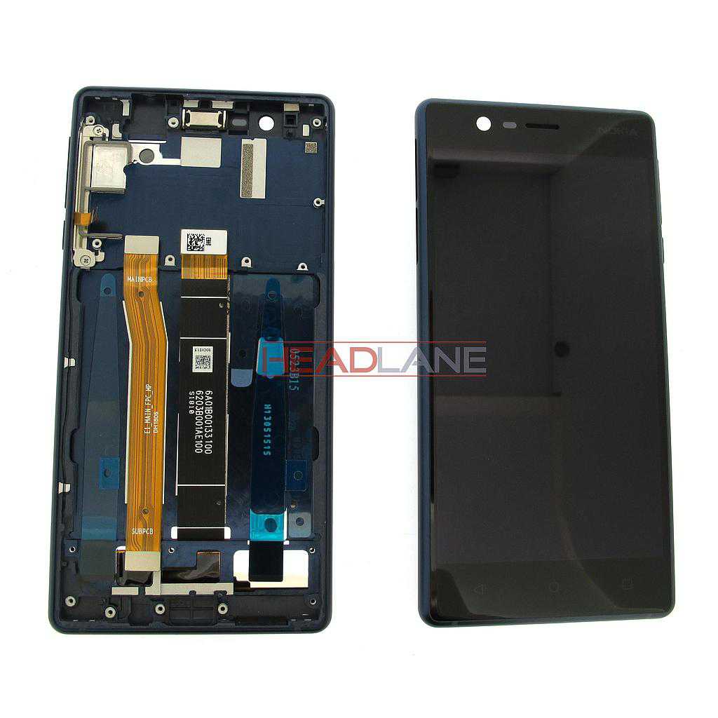 Nokia 3 LCD Display / Screen + Touch - Blue (Type B - Single SIM)