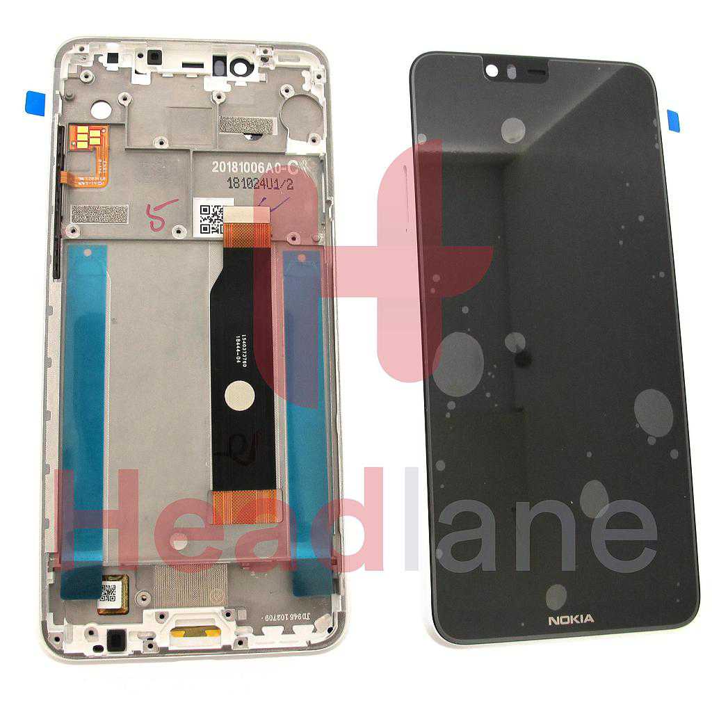 Nokia 5.1+ TA-1105, TA-1108 LCD Display / Screen + Touch / Digitizer - White
