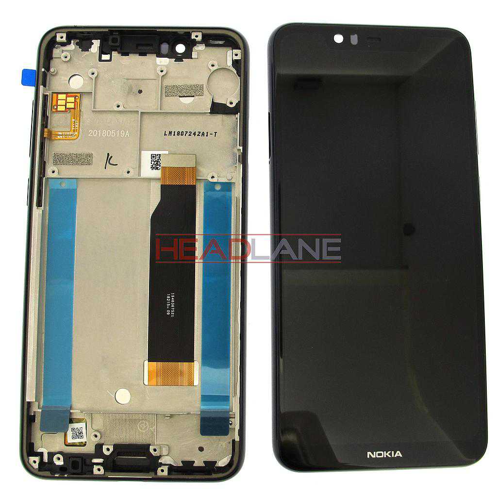 Nokia 5.1+ TA-1105, TA-1108 LCD Display / Screen + Touch / Digitizer - Black