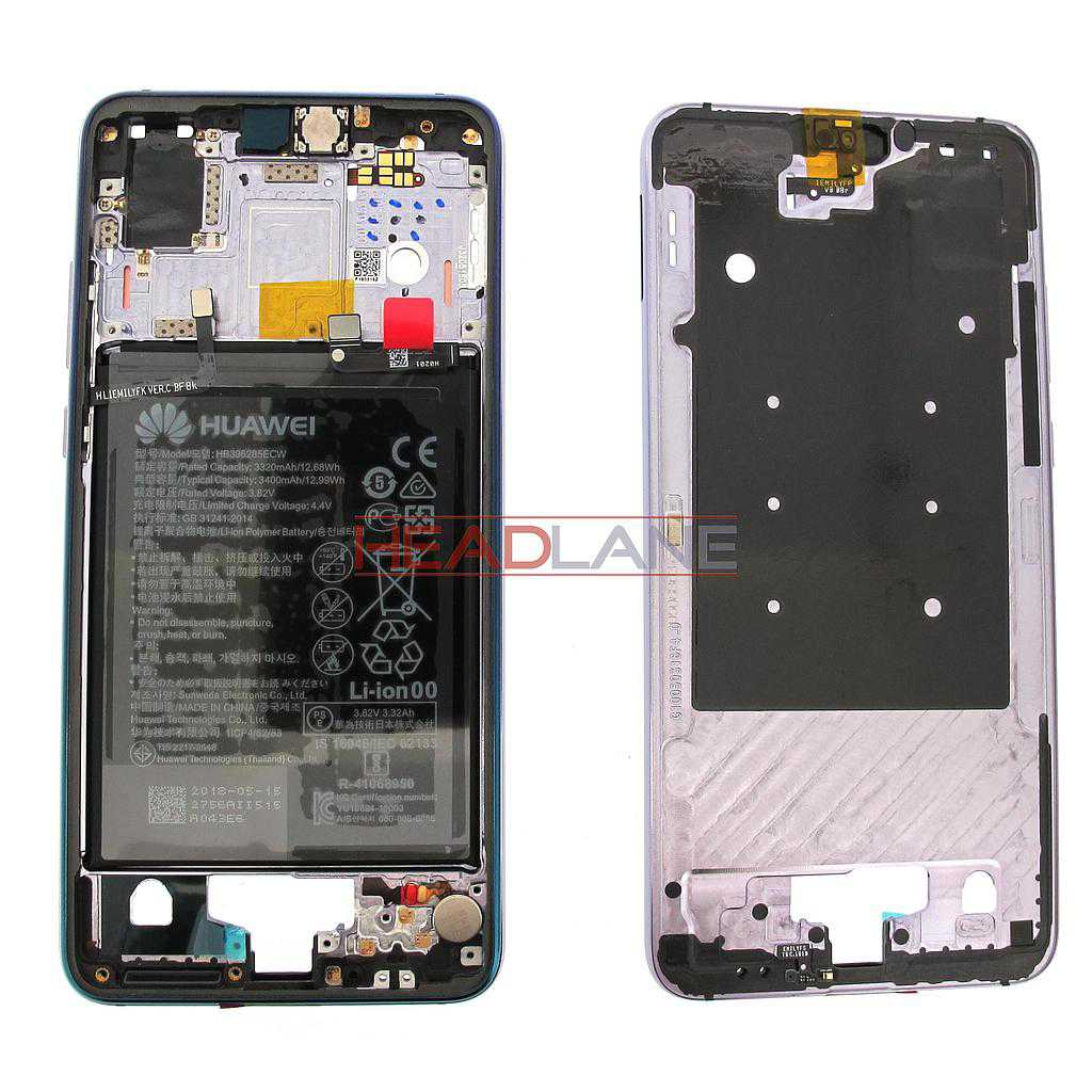 Huawei P20 Middle Cover / Chassis + Battery - Twilight