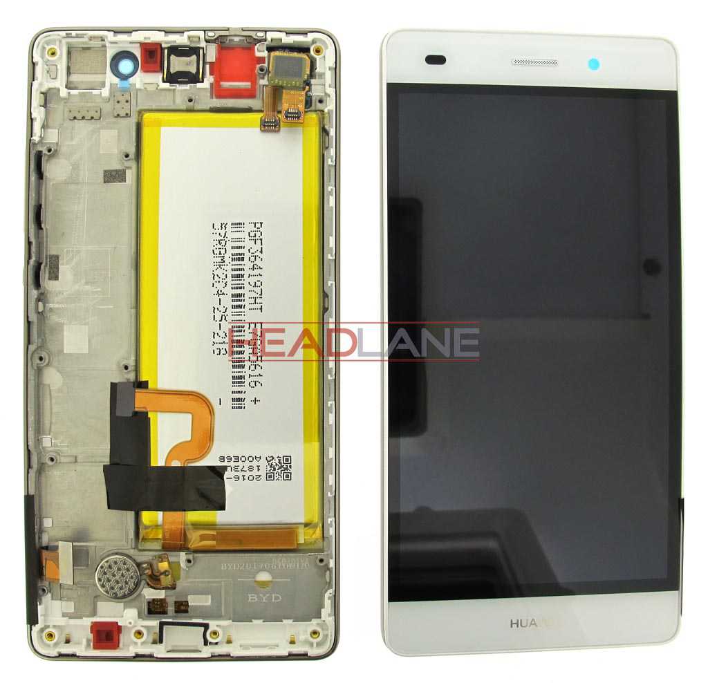 Huawei P8 Lite LCD Display / Screen + Touch Assembly + Battery - White