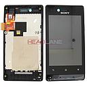 Sony ST23A Xperia Miro LCD Cover Front Assy Black