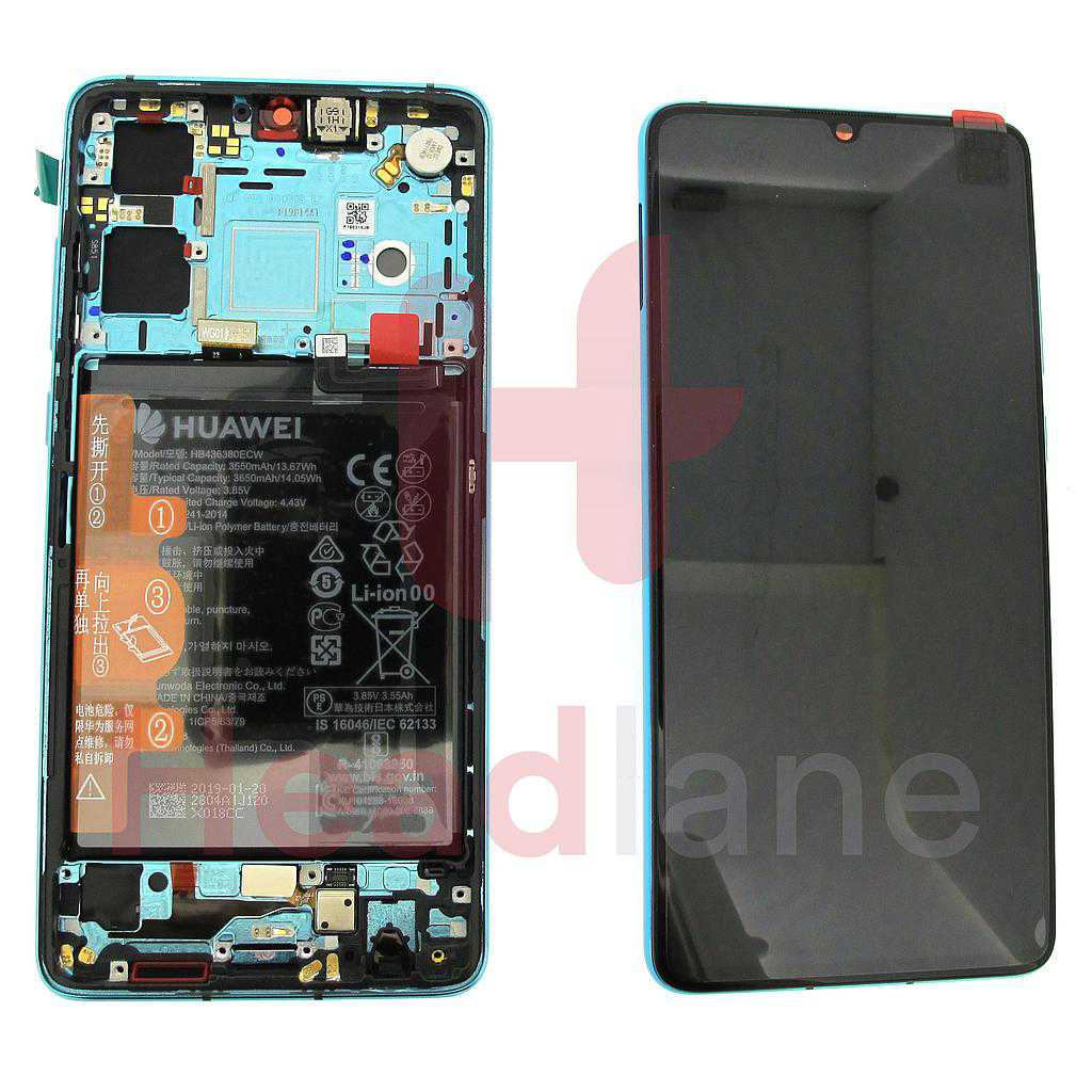 Huawei P30 LCD Display / Screen + Touch + Battery Assembly - Aurora Blue
