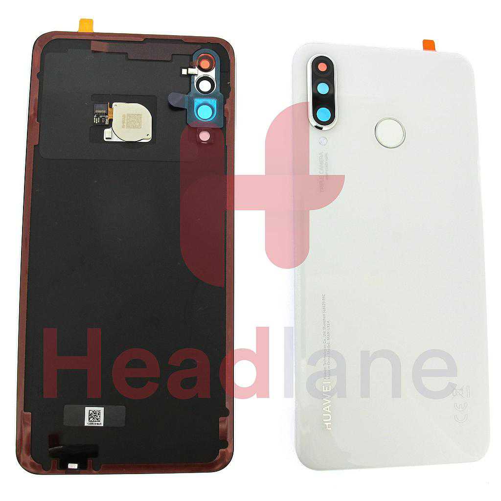 Huawei P30 Lite Back / Battery Cover + Fingerprint Sensor - Pearl White (MAR-LX1A 48MP Rear Camera)