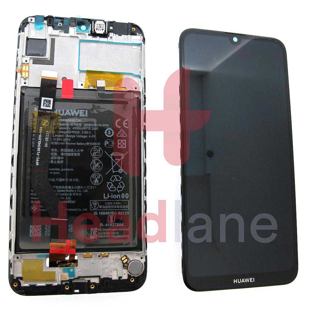 Huawei Y7 (2019) LCD Display / Screen + Touch + Battery Assembly - Black