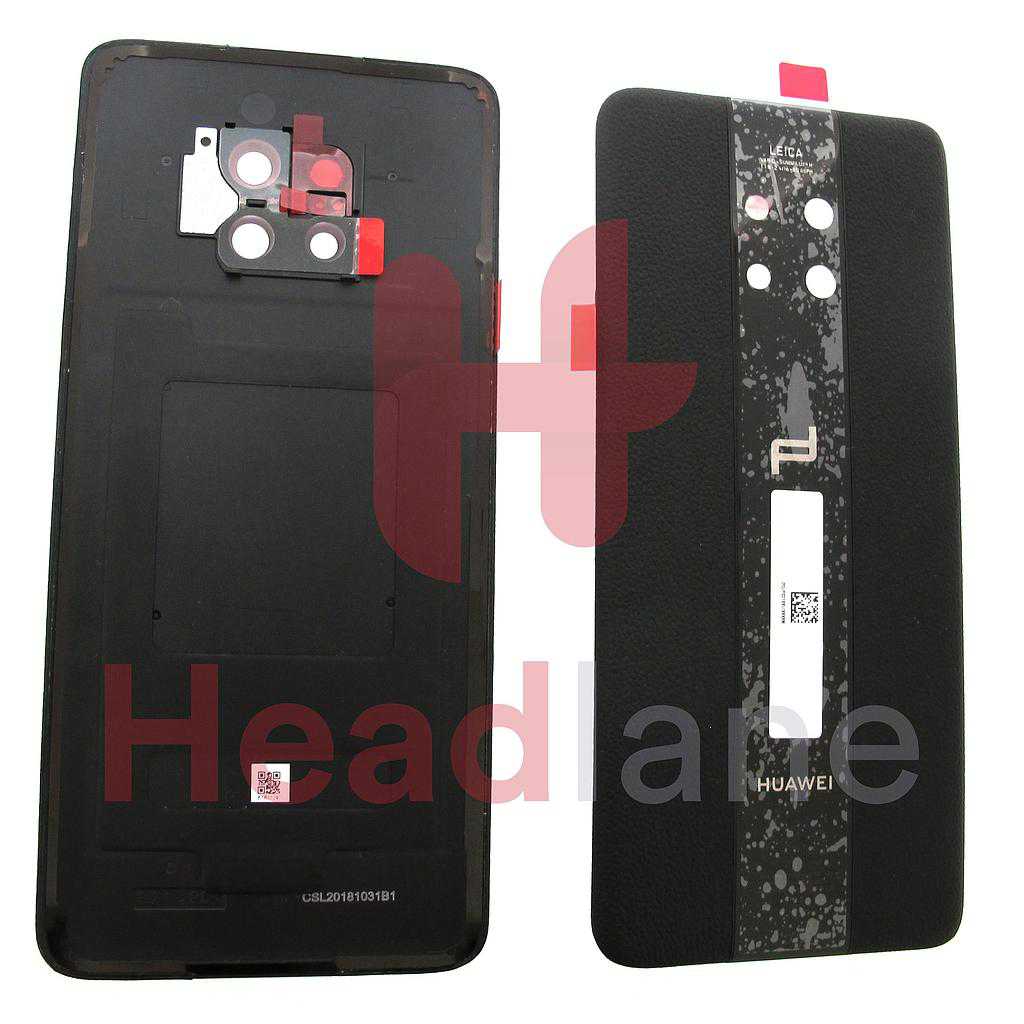 Huawei Mate 20 Pro (Porsche Design) Back / Battery Cover - Black Leather