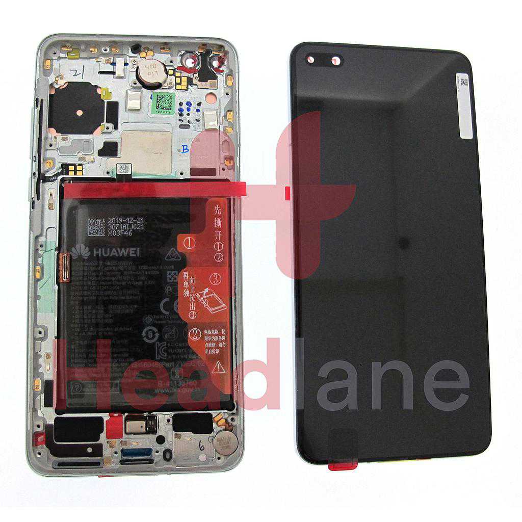 Huawei P40 LCD Display / Screen + Touch + Battery Assembly - Ice White