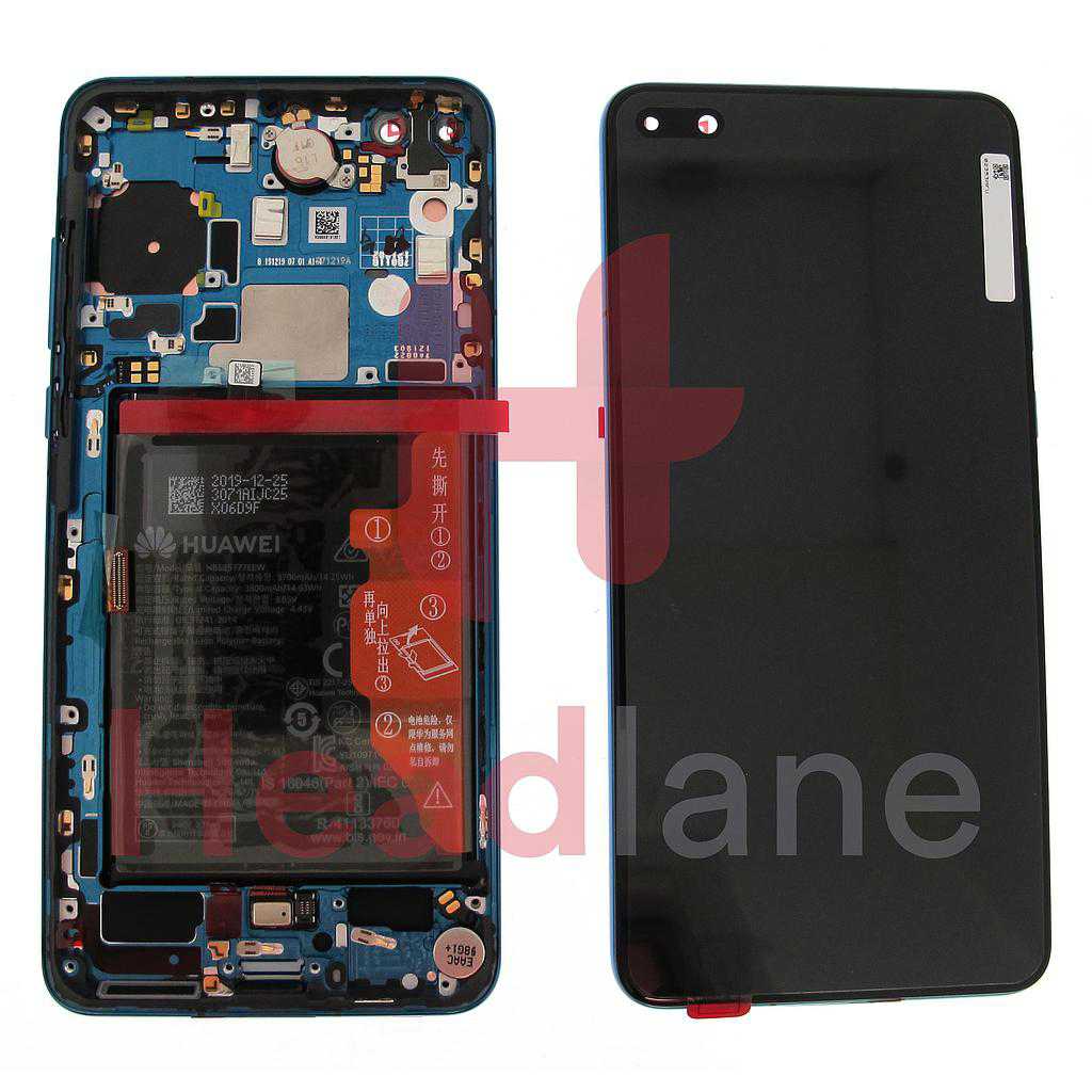 Huawei P40 LCD Display / Screen + Touch + Battery Assembly - Deep Sea Blue