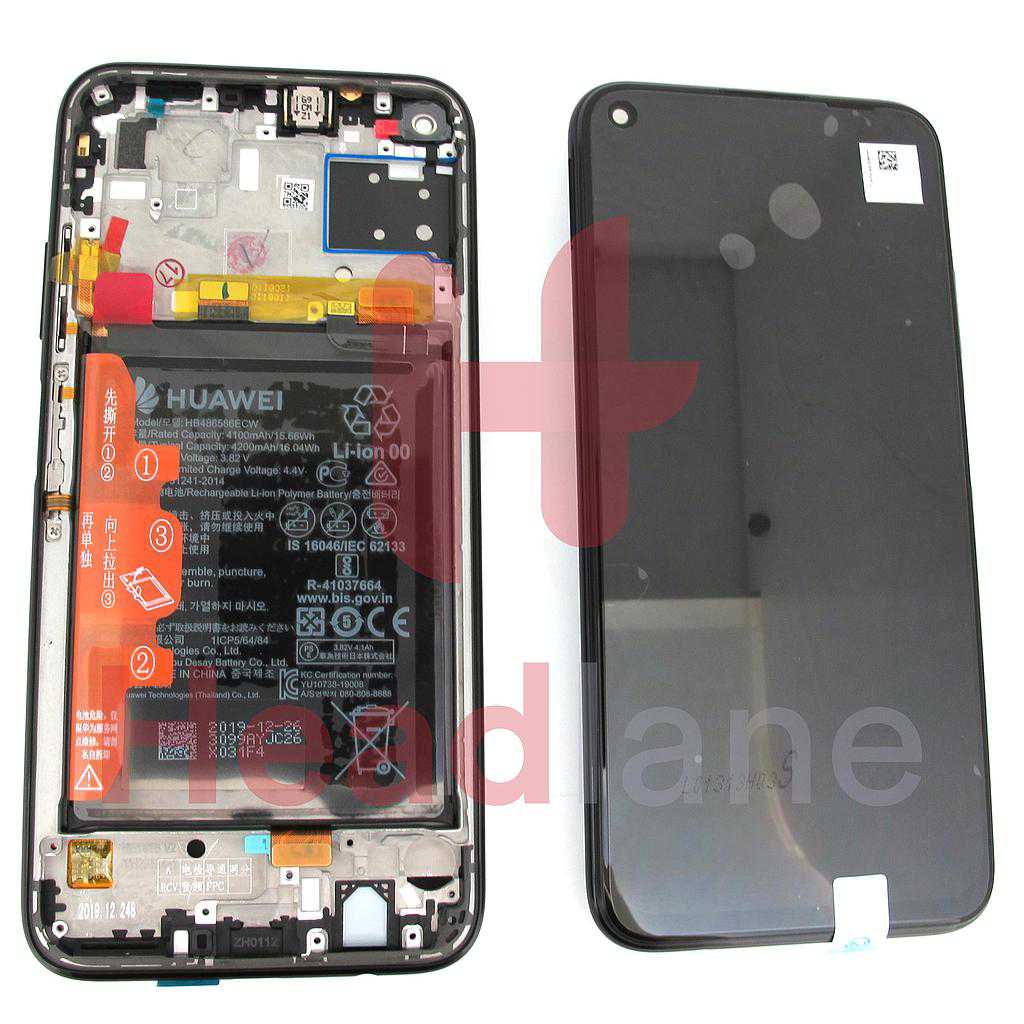 Huawei P40 Lite LCD Display / Screen + Touch + Battery Assembly - Midnight Black