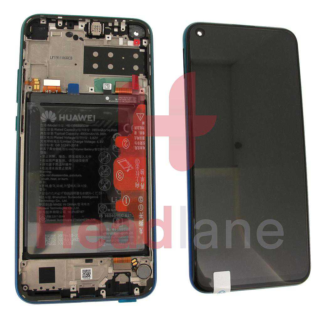Huawei P40 Lite E LCD Display / Screen + Touch + Battery Assembly - Aurora Blue
