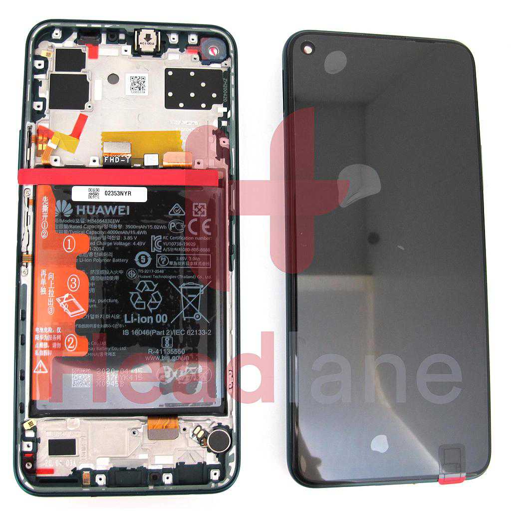 Huawei P40 Lite 5G LCD Display / Screen + Touch + Battery Assembly - Crush Green