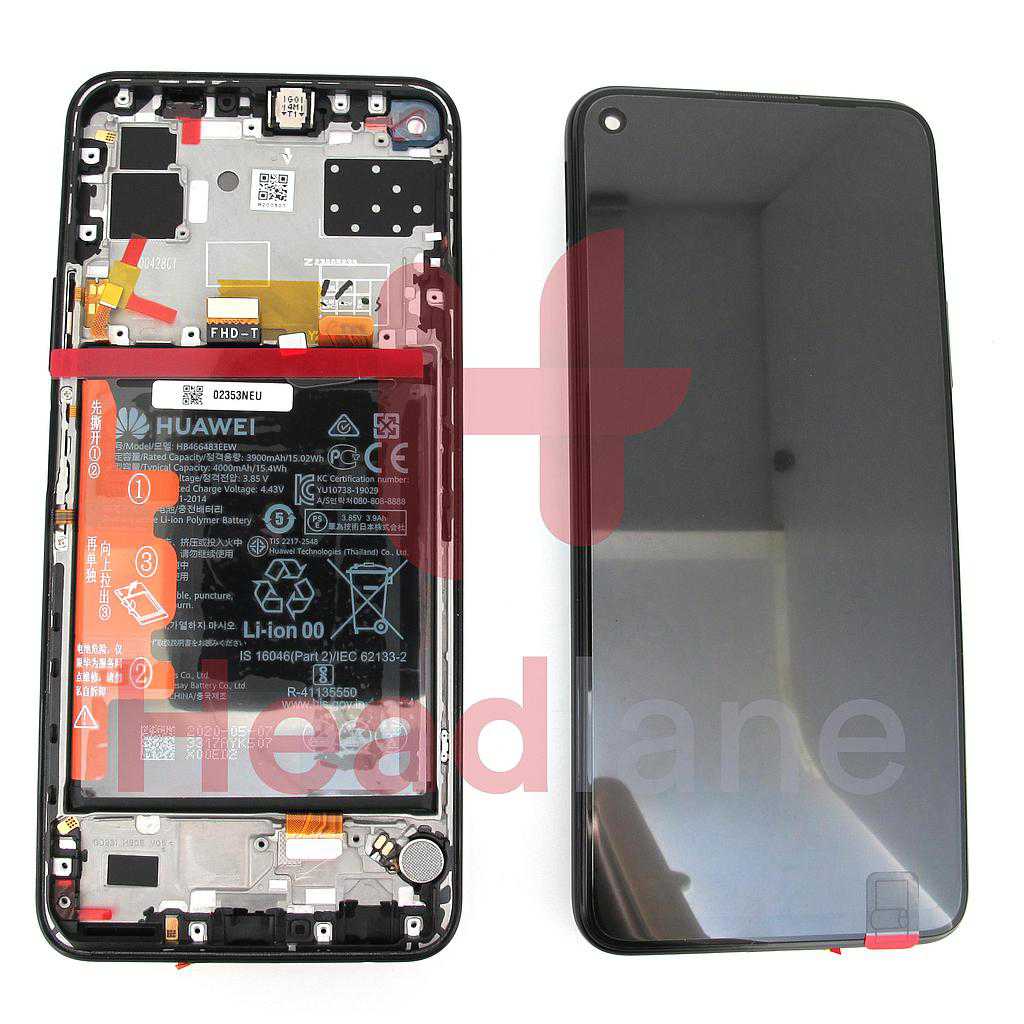 Huawei P40 Lite 5G LCD Display / Screen + Touch + Battery Assembly - Midnight Black