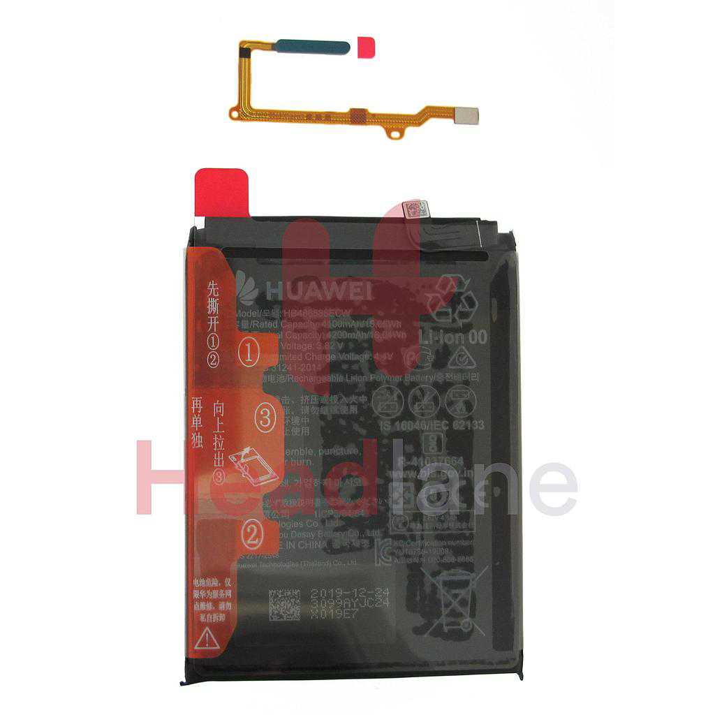 Huawei P40 Lite Fingerprint Reader / Sensor + Battery - Crush Green