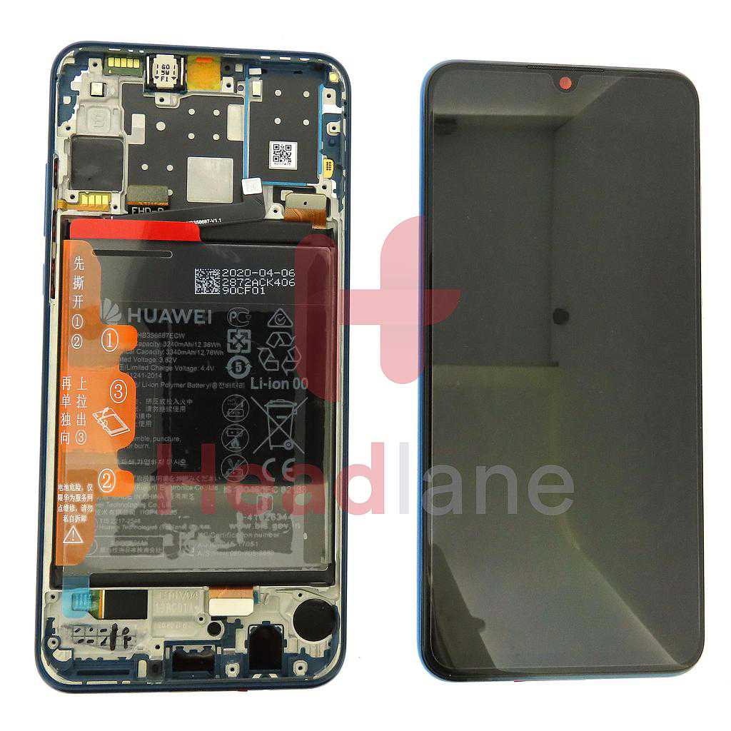 Huawei P30 Lite (New Edition) (MAR-LX1B) LCD Display / Screen + Touch + Battery Assembly - Blue