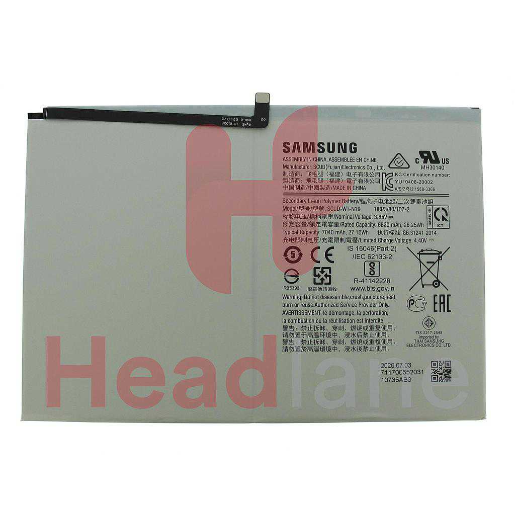 Samsung SM-T500 SM-T505 Galaxy Tab A7 10.4" SCUD-WT-N19 7040mAh Internal Battery