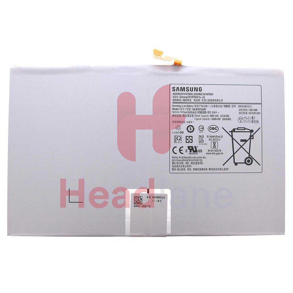 Samsung SM-T970 SM-T976 SM-T736 SM-X800 SM-X806 Galaxy Tab S7+ 12.4" / S7 FE 5G / Tab S8+ EB-BT975ABY Internal Battery