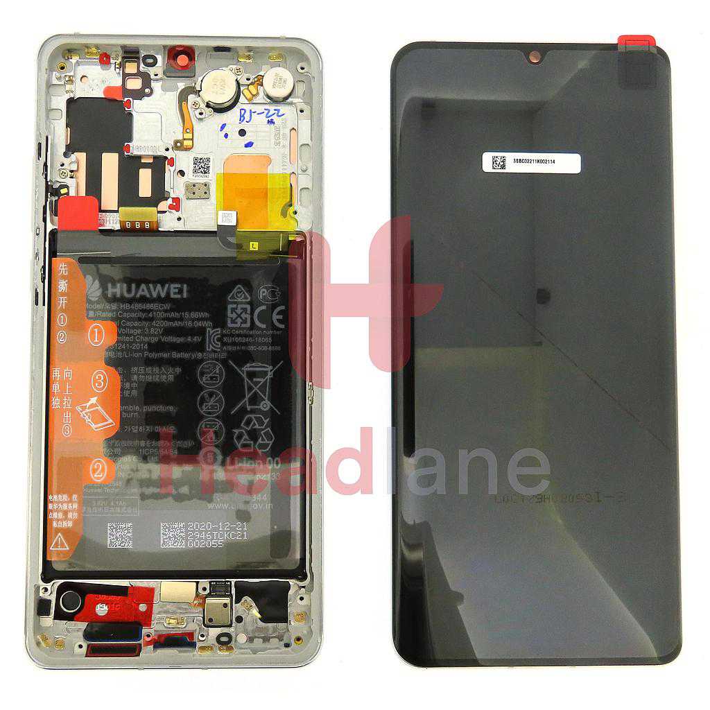 Huawei P30 Pro LCD Display / Screen + Touch + Battery Assembly - Silver