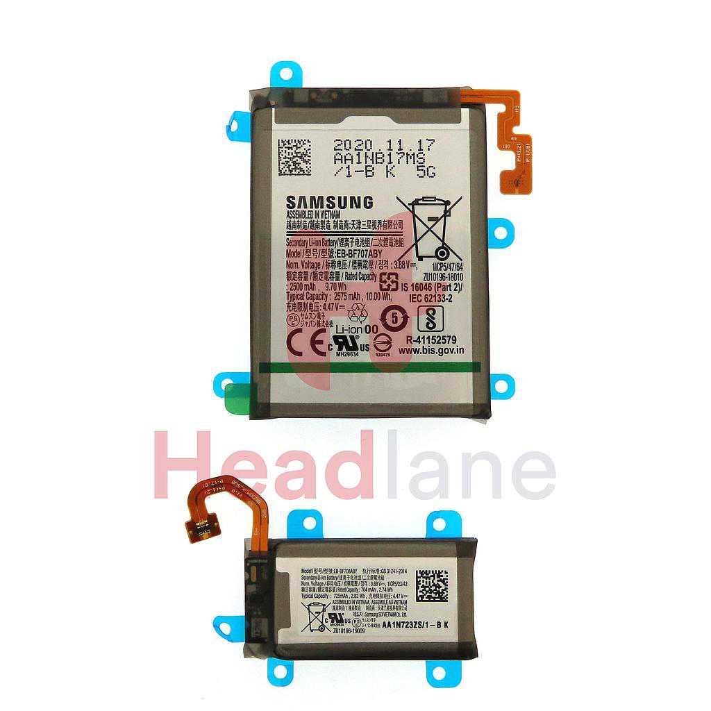 Samsung SM-F707 Galaxy Z Flip 5G Main / Sub Battery Set EB-BF707ABY / EB-BF708ABY