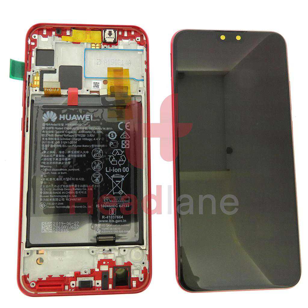 Huawei Y9 (2019) LCD Display / Screen + Touch + Battery - Red