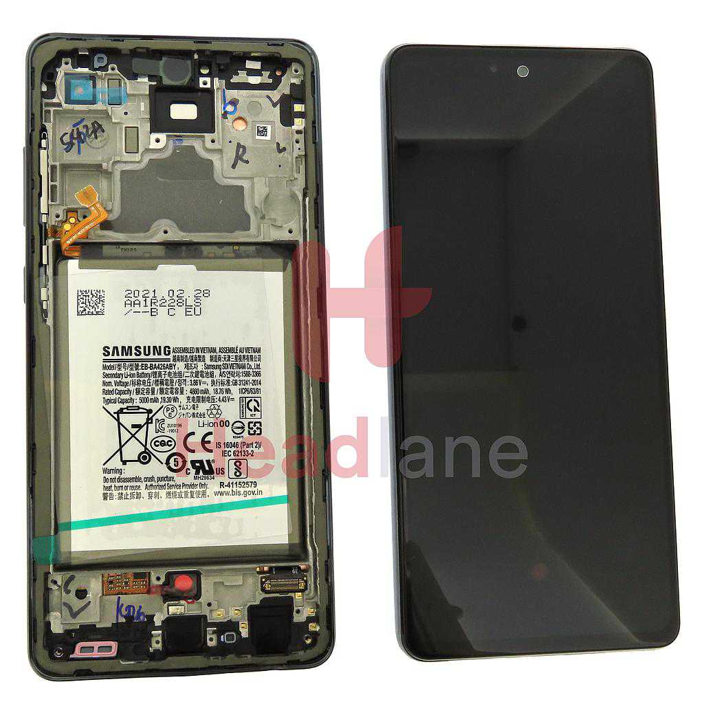 Samsung SM-A725 Galaxy A72 4G LCD Display / Screen + Touch + Battery - Black