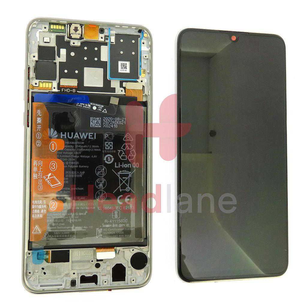 Huawei P30 Lite (NFC / 32MP Front Camera Version) LCD Display / Screen + Touch + Battery Assembly - White