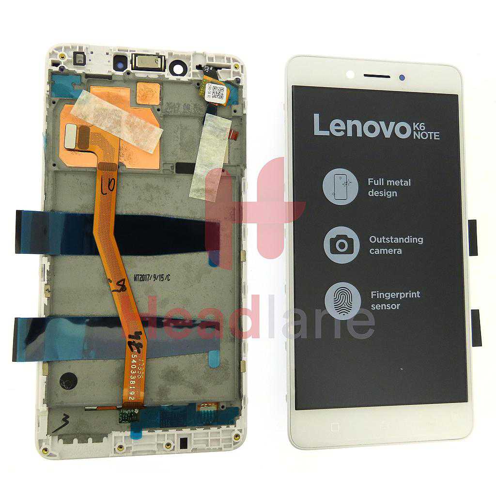 Lenovo K53a48 K6 Note LCD Display / Screen + Touch - White