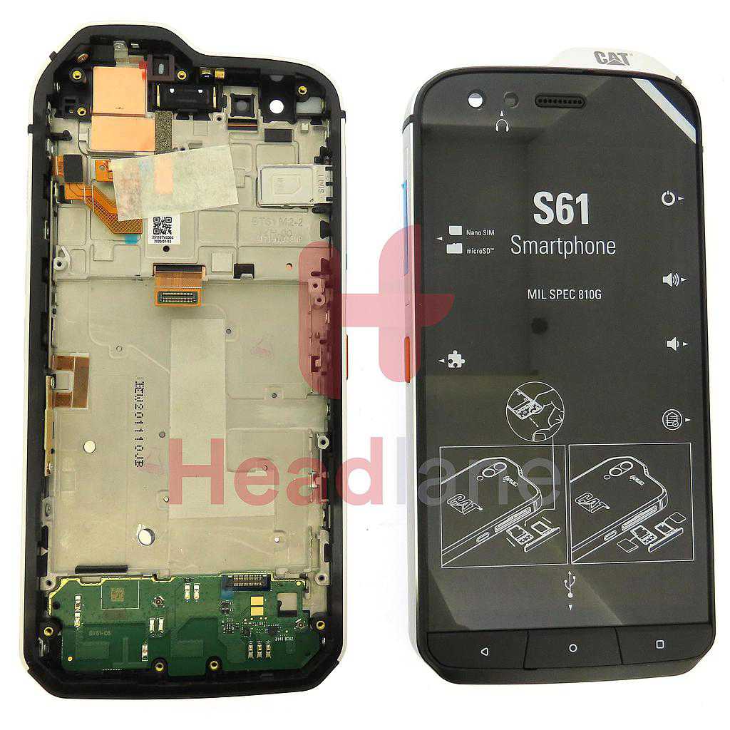 Caterpillar CAT S61 LCD Display / Screen + Touch + Frame
