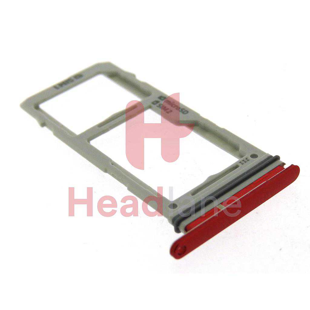 Samsung SM-G973 Galaxy S10 SIM / Memory Card Tray (Hybrid / Dual SIM) - Cardinal Red