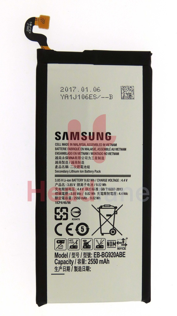 Samsung SM-G920F Galaxy S6 EB-BG920ABE 2550mAh Battery (No Box / Service Pack)