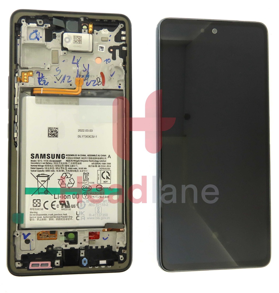 Samsung SM-A536 Galaxy A53 5G LCD Display / Screen + Touch + Battery - Black