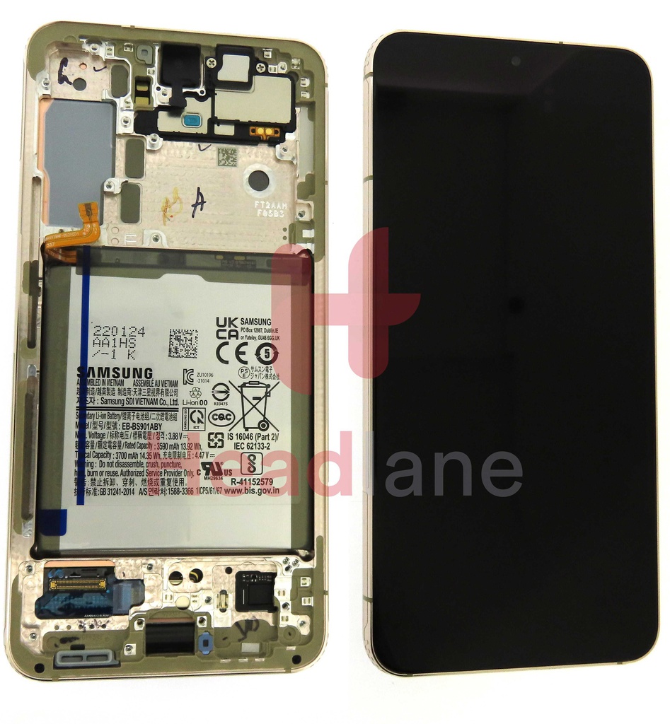 Samsung SM-S901 Galaxy S22 LCD Display / Screen + Touch + Battery - Violet