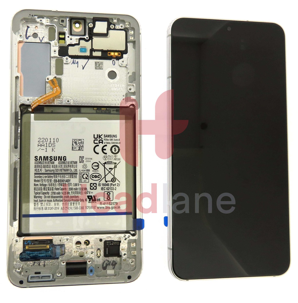 Samsung SM-S901 Galaxy S22 LCD Display / Screen + Touch + Battery - Phantom White