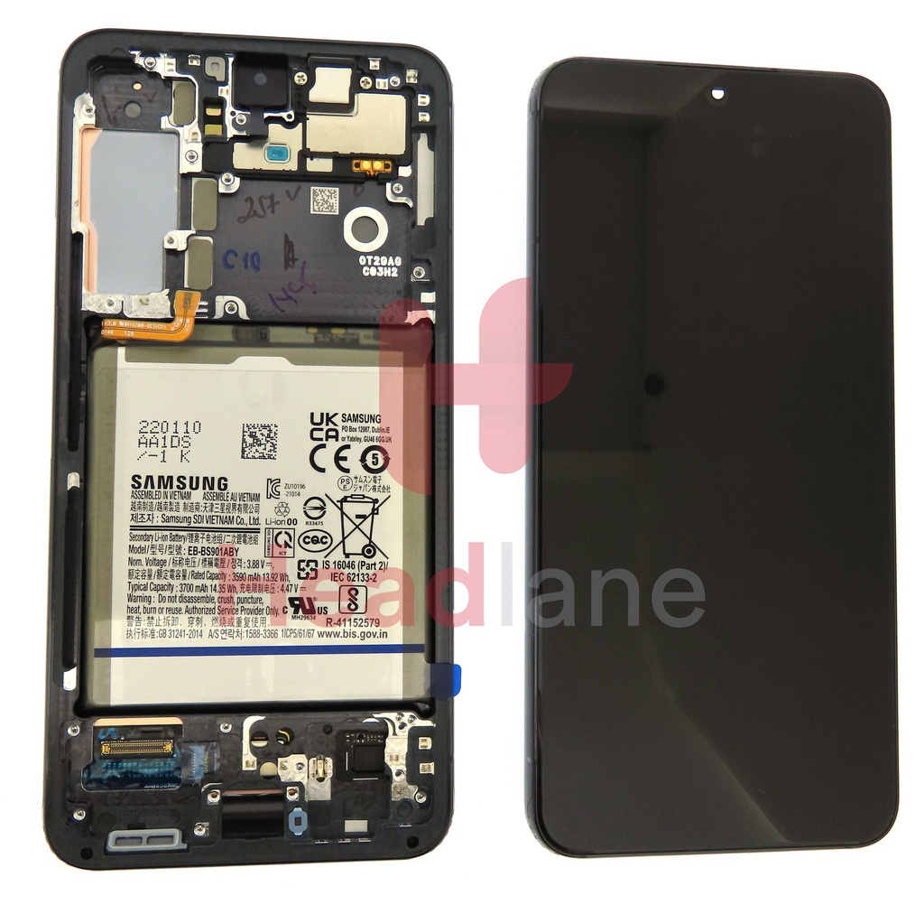 Samsung SM-S901 Galaxy S22 LCD Display / Screen + Touch + Battery - Phantom Black