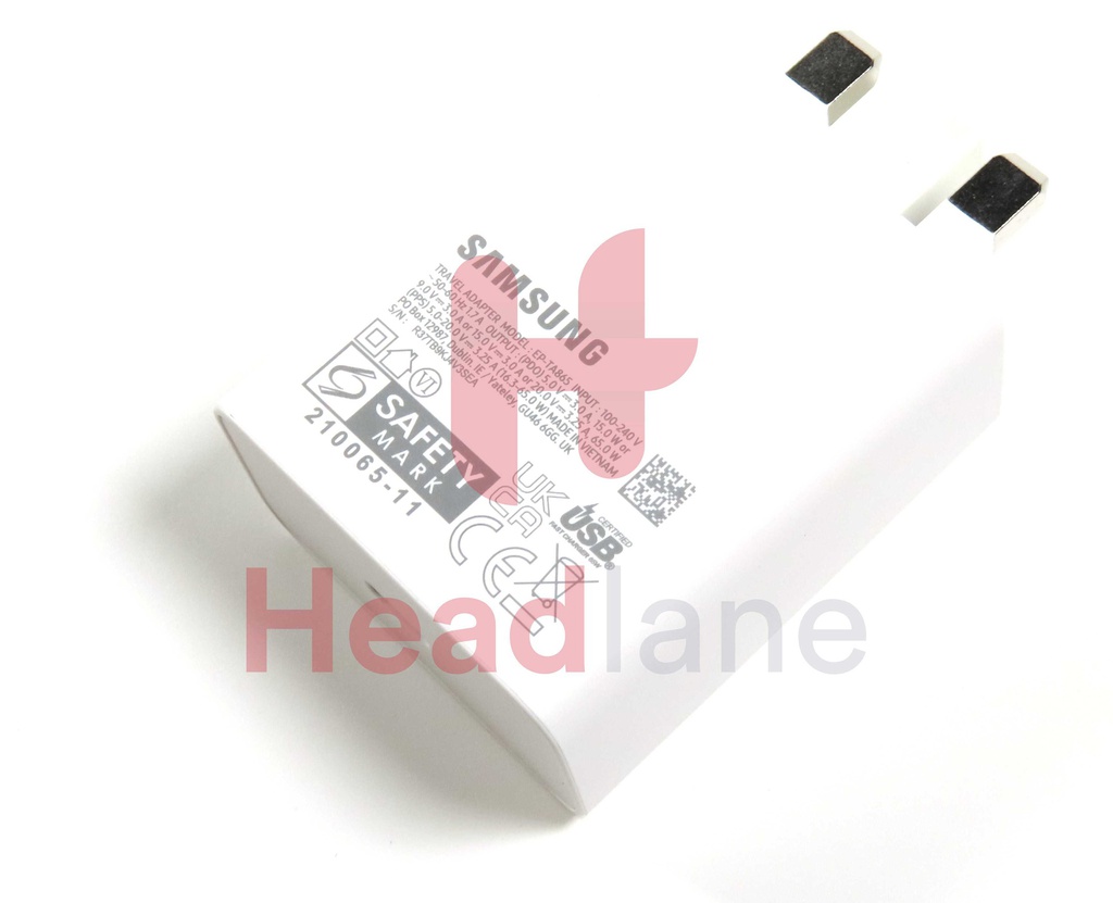 Samsung NP960QFG NP730QFG NP960XFG NP750XDA NP755XDA NP930XDB NP935QDB NP950XDB NP960QHA EP-TA865 5-20V 3-3.2A 65W USB-C Charger UK 3 Pin - White