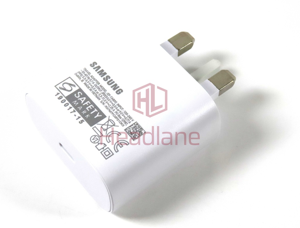 Samsung EP-TA800 USB-C Charger UK 3 Pin - White (Head Only)