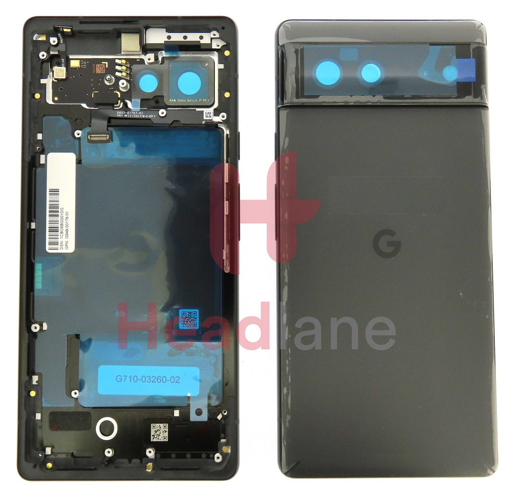 Google Pixel 6 Back / Battery Cover - Stormy Black
