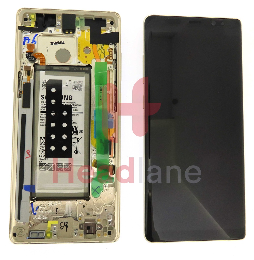 Samsung SM-N950 Galaxy Note 8 LCD Display / Screen + Touch + Battery - Gold