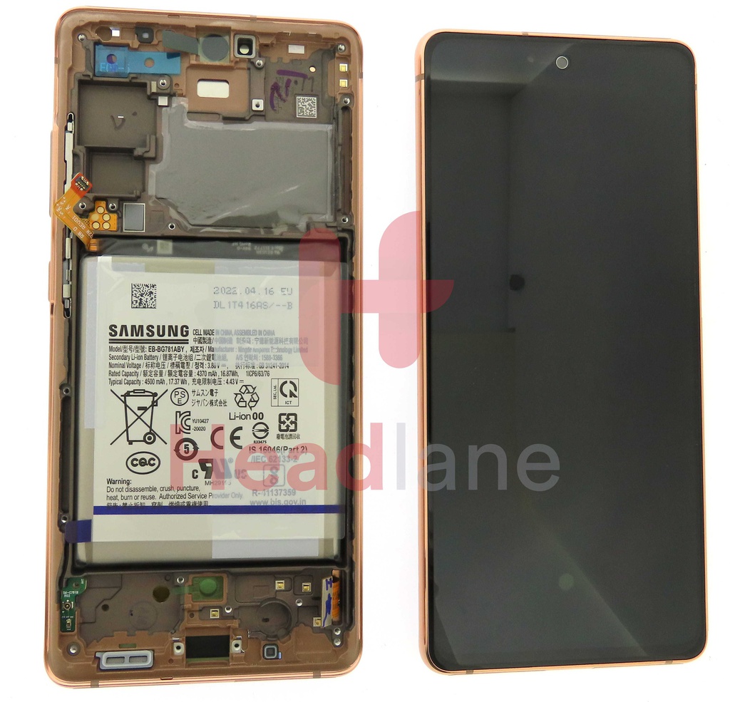 Samsung SM-G781 Galaxy S20 FE 5G LCD Display / Screen + Touch + Battery - Cloud Orange