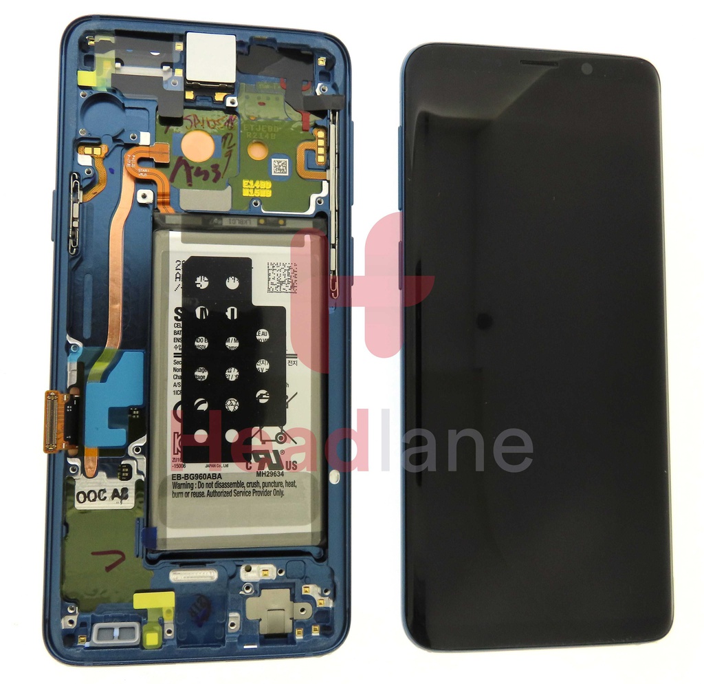 Samsung SM-G960F Galaxy S9 LCD Display / Screen + Touch + Battery - Blue