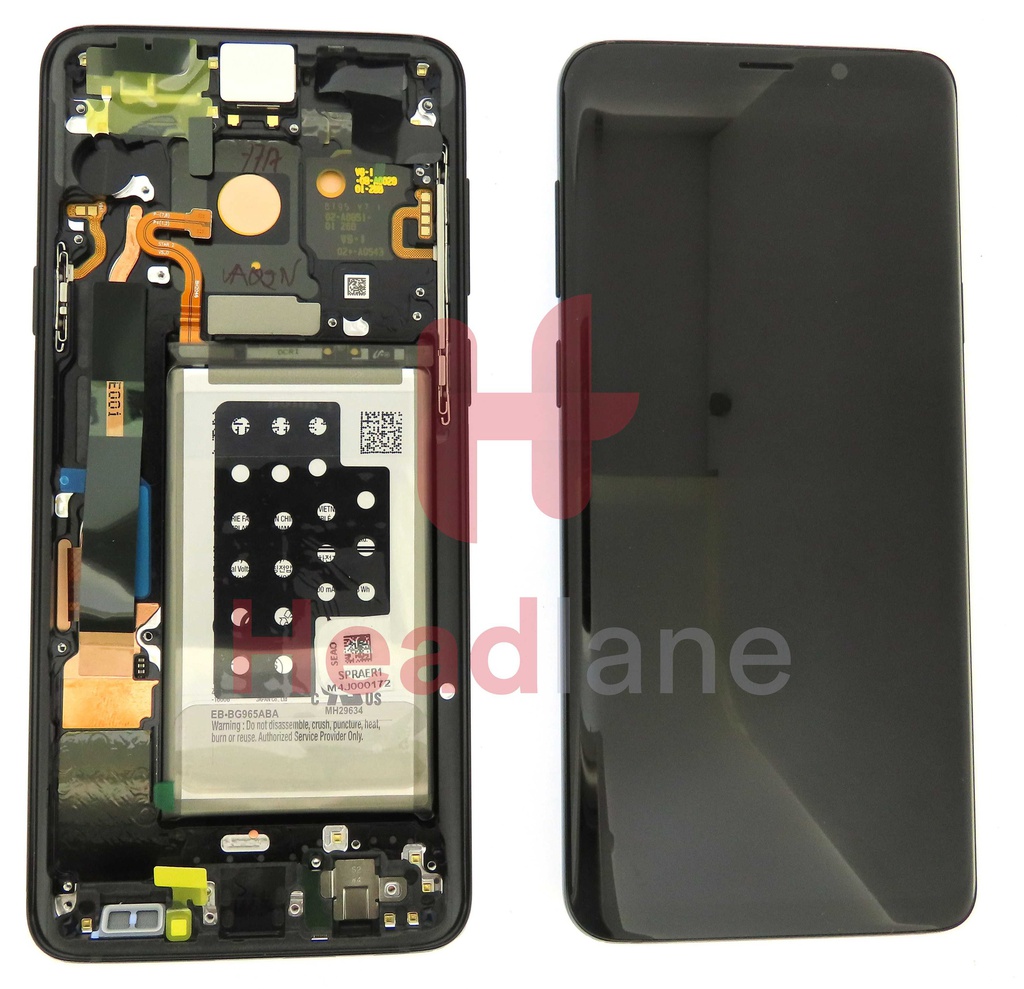 Samsung SM-G965F Galaxy S9+ LCD Display / Screen + Touch + Battery - Black (Brown Box)