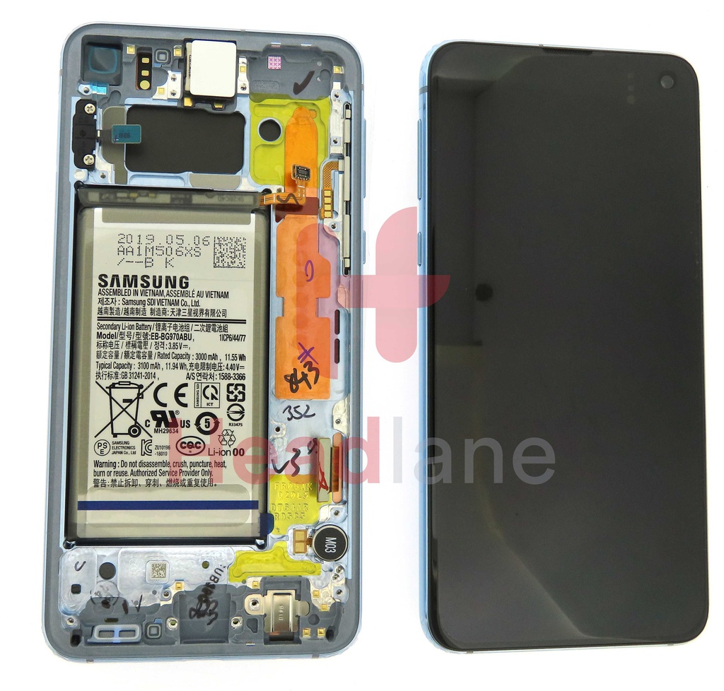 Samsung SM-G970 Galaxy S10E LCD Display / Screen + Touch + Battery - Prism Blue