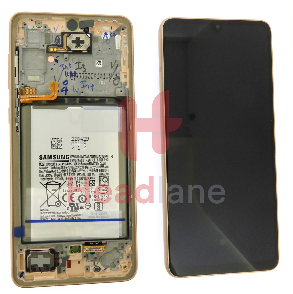 Samsung SM-A336 Galaxy A33 5G LCD Display / Screen + Touch + Battery - Peach