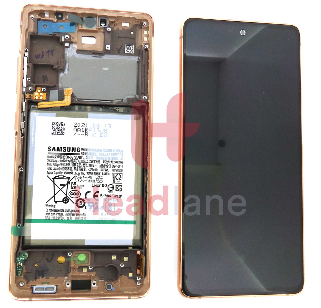 Samsung SM-G781 Galaxy S20 FE 5G LCD Display / Screen + Touch + Battery - Cloud Orange