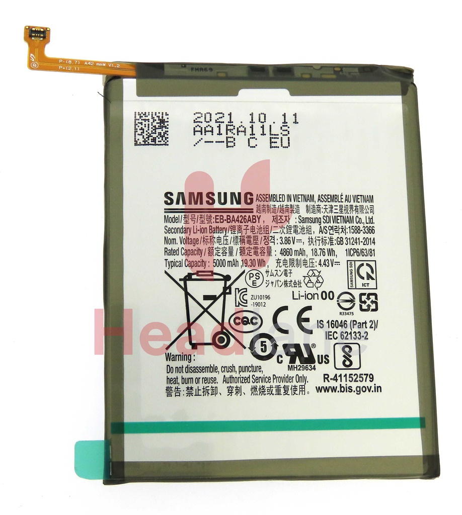 Samsung SM-A426 A326 A725 M225 Galaxy A42 A32 5G A72 4G M22 EB-BA426ABY 4860mAh Internal Battery (No Adhesive)