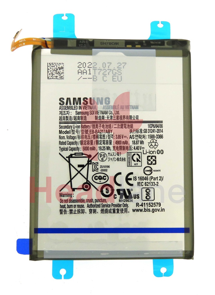 Samsung SM-A217 A125 A127 A135 A137 M127 A047 Galaxy A21s A12 / Nacho A13 M12 A04s Internal Battery EB-BA217ABY