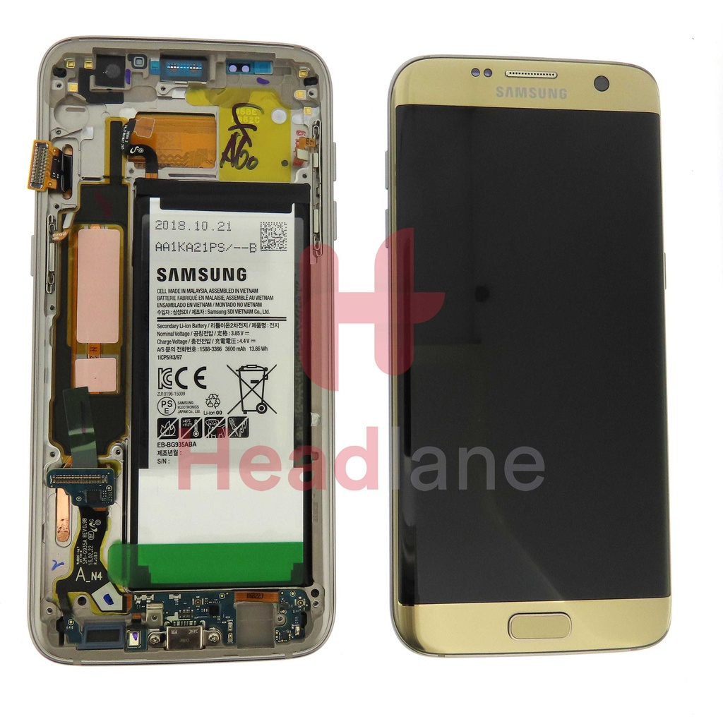Samsung SM-G935F Galaxy S7 Edge LCD Display / Screen + Touch - Gold
