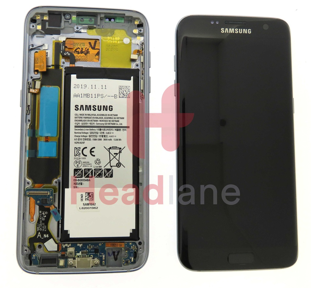 Samsung SM-G935F Galaxy S7 Edge LCD Display / Screen + Touch + Battery - Black