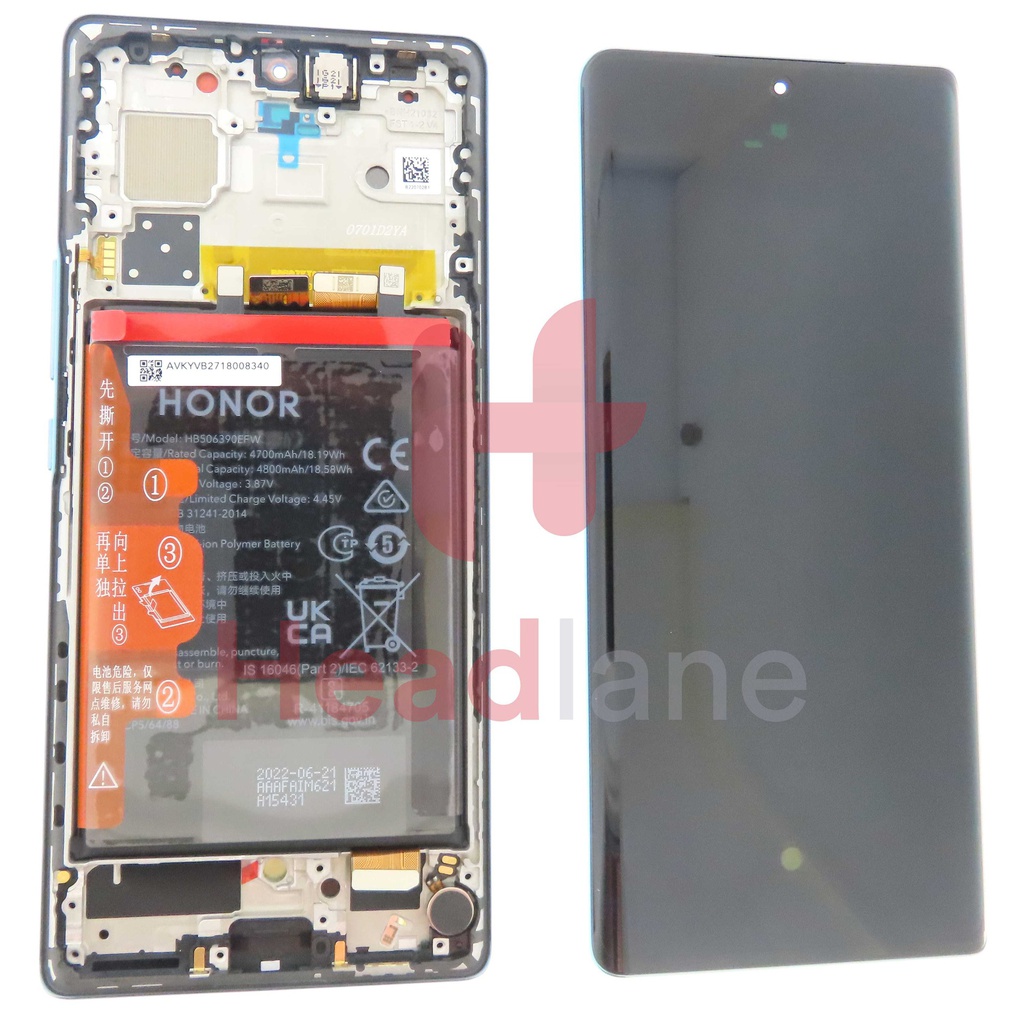 Honor 70 LCD Display / Screen + Touch + Battery Assembly - Green